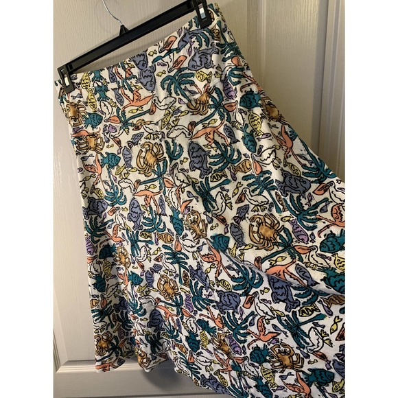 Vintage Sweater Bee by Banff M Medium Sealife Print Cotton Midi Skirt - Picture 5 of 14